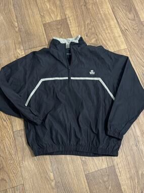Pebble Beach 1X Black Windbreaker Jacket Full Zip Lightweight Golf Jacket